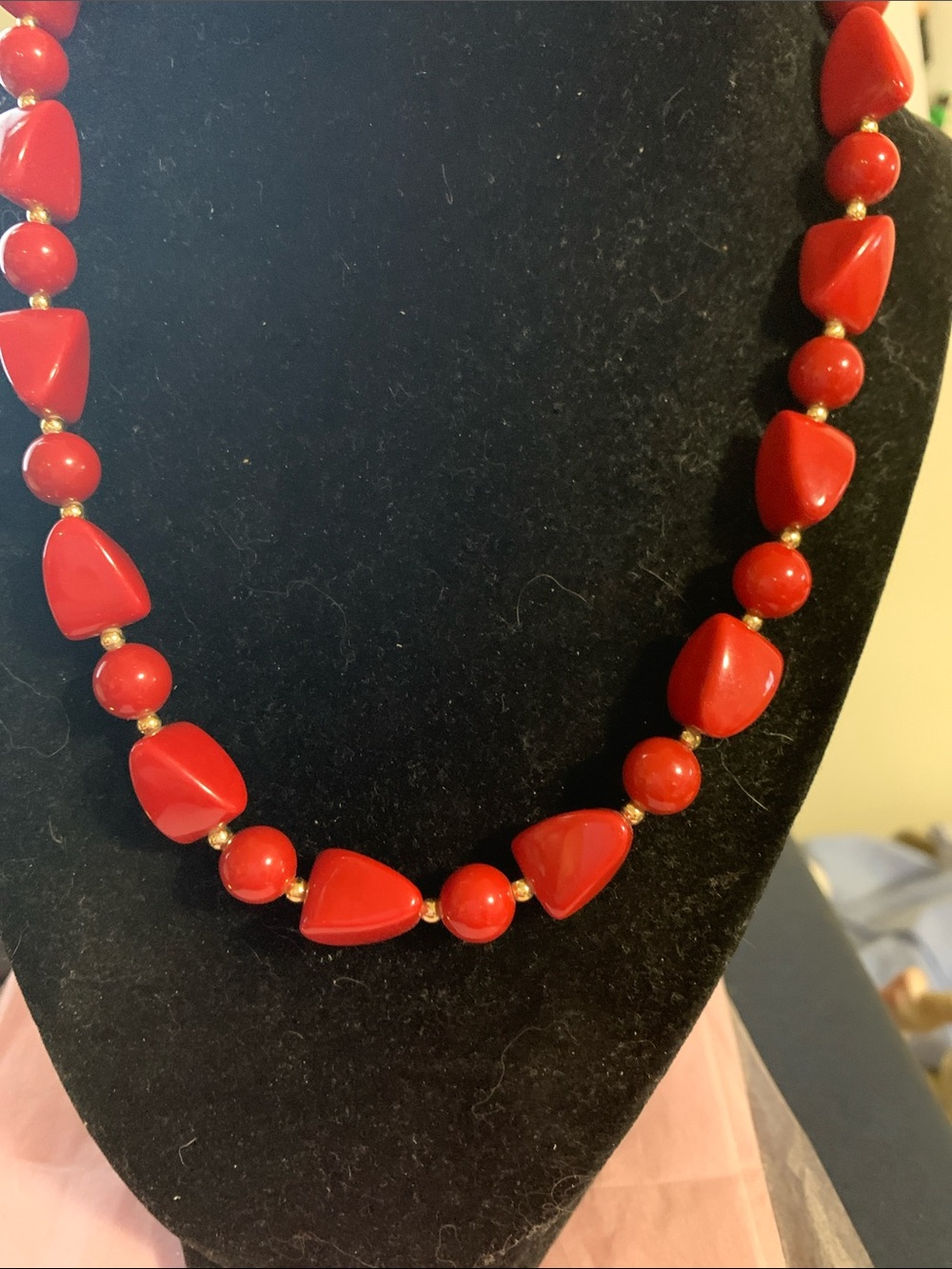 Red Beaded Women’s Necklace - Classic Statement